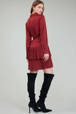 Current Air Mini Dresses-Carrera Mini Dress BURNTUMBER