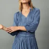 Current Air Mini Dresses-Cecile Smocked Mini Dress SLATEBLUE