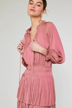 Current Air Mini Dresses-Cecile Smocked Mini Dress MAUVEBLUSH