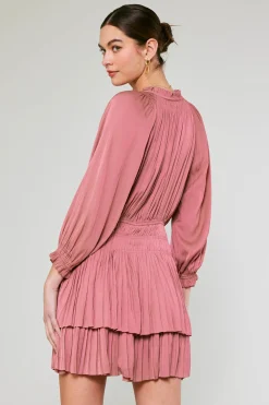 Current Air Mini Dresses-Cecile Smocked Mini Dress MAUVEBLUSH