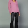 Current Air Long Sleeve Tops-Charlotte Pleated Blouse CHATEAUROSE
