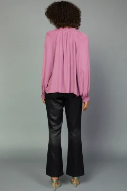 Current Air Long Sleeve Tops-Charlotte Pleated Blouse CHATEAUROSE
