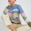 Current Air Knitwear | Sweaters-Cloudy Meadows Sweater BLUEMLT