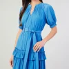 Current Air Mini Dresses-Coletta Smocked Yoke Mini Dress FADEDBLUE