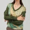Current Air Knitwear | Sweaters-Contrast Print Sweater Top OLIVEMLT