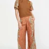 Current Air Short Sleeve Tops | Sweaters-Contrast Sleeve Retro Knit Top BROWN
