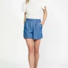 Current Air Shorts-Contrast Trim Shorts CHAMBRAY