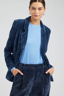 Current Air Coats & Jackets-Corduroy Blazer DARKBLUE