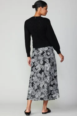 Current Air Cardigans | Long Sleeve Tops-Crochet Sweater Cardigan BLACK
