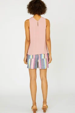 Current Air Sleeveless Tops-Cross Halter Neck Top DUSTYCORAL