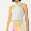 Current Air Sleeveless Tops | Sweaters-Cross Sweater Tank Top LIGHTGREY