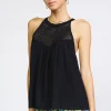 Current Air Sleeveless Tops | Sweaters-Crotchet Yoke Top BLACK