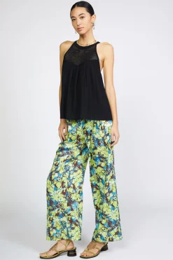 Current Air Sleeveless Tops | Sweaters-Crotchet Yoke Top BLACK