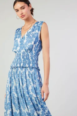 Current Air Maxi Dresses-Daisy Jacquard Maxi Dress DENIMBLUE