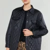 Current Air Coats & Jackets-Diamond Quilted Jacket BLACK