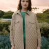 Current Air Coats & Jackets-Diamond Quilted Jacket TAUPE