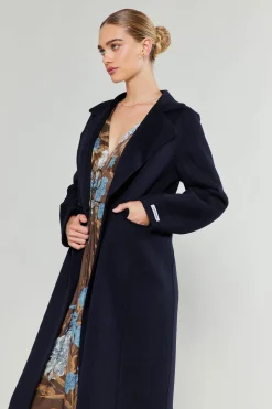 Current Air Coats & Jackets-Double Breasted Wool Coat DARKNAVY