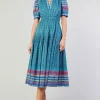 Current Air Midi Dresses-Floral Bohemian Midi Dress BLUEMLT