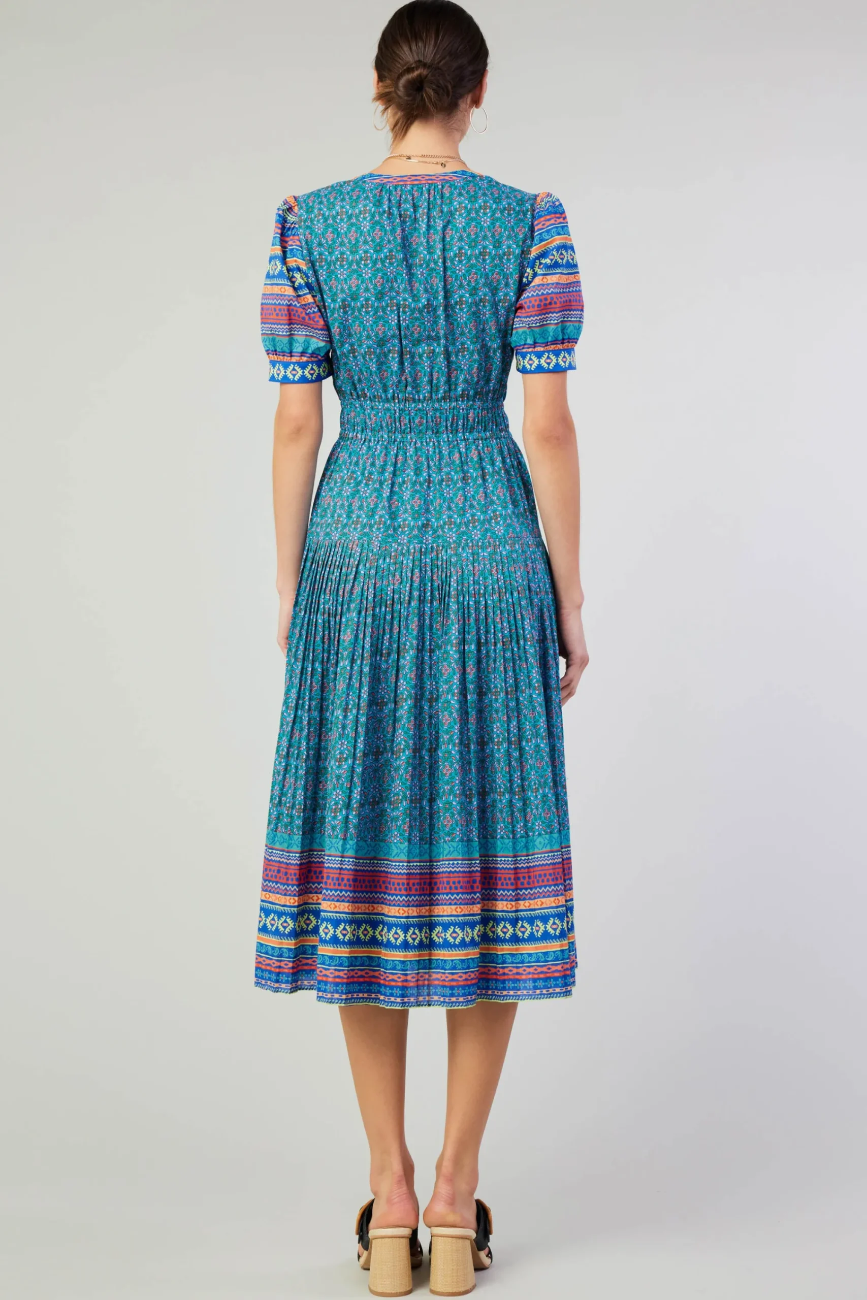 Current Air Midi Dresses-Floral Bohemian Midi Dress BLUEMLT