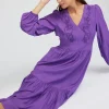 Current Air Midi Dresses-Floral Embroidered Maxi Dress PLUM