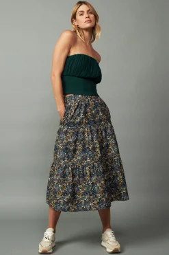 Current Air Skirts-Floral Midi Skirt MULTI