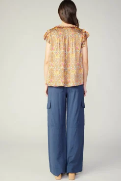 Current Air Sleeveless Tops | Short Sleeve Tops-Floral Nouveau Blouse ORANGEMLT