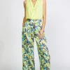 Current Air Pants-Floral Print Wide Pants LIMEFLORAL