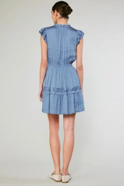 Current Air Mini Dresses-Flutter Sleeve Mini Dress DEEPPERIWINKLE