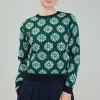Current Air Knitwear | Long Sleeve Tops-Geo Floral Pullover Sweater GREENMLT