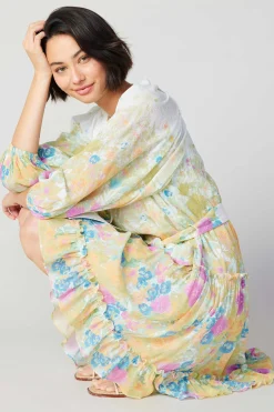 Current Air Mini Dresses-Gradient Floral Motif Mini Dress MULTI
