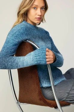Current Air Sweaters-Gradient Sweater Top BLUE