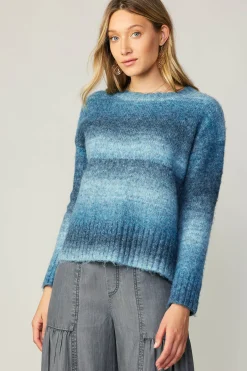 Current Air Sweaters-Gradient Sweater Top BLUE