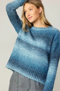 Current Air Sweaters-Gradient Sweater Top BLUE