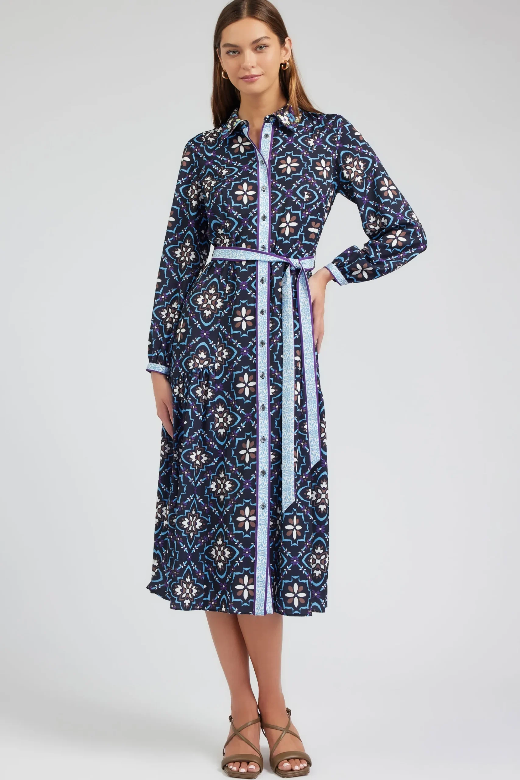 Current Air Maxi Dresses | Midi Dresses-Kaleidoscope Motif Maxi Dress NAVYMLT