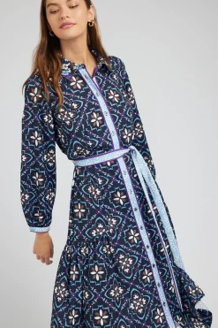 Current Air Maxi Dresses | Midi Dresses-Kaleidoscope Motif Maxi Dress NAVYMLT