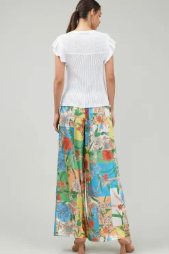 Current Air Knitwear-Knit Crewneck Ruffled Tank WHITE