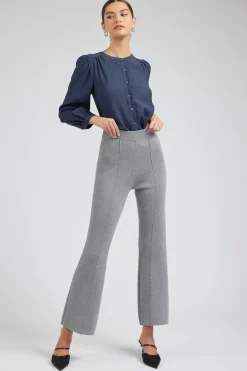 Current Air Knitwear | Pants-Knit High Waist Pants HEATHERGREY