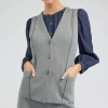 Current Air Knitwear-Knit Vest HEATHERGREY