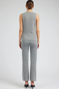 Current Air Knitwear-Knit Vest HEATHERGREY