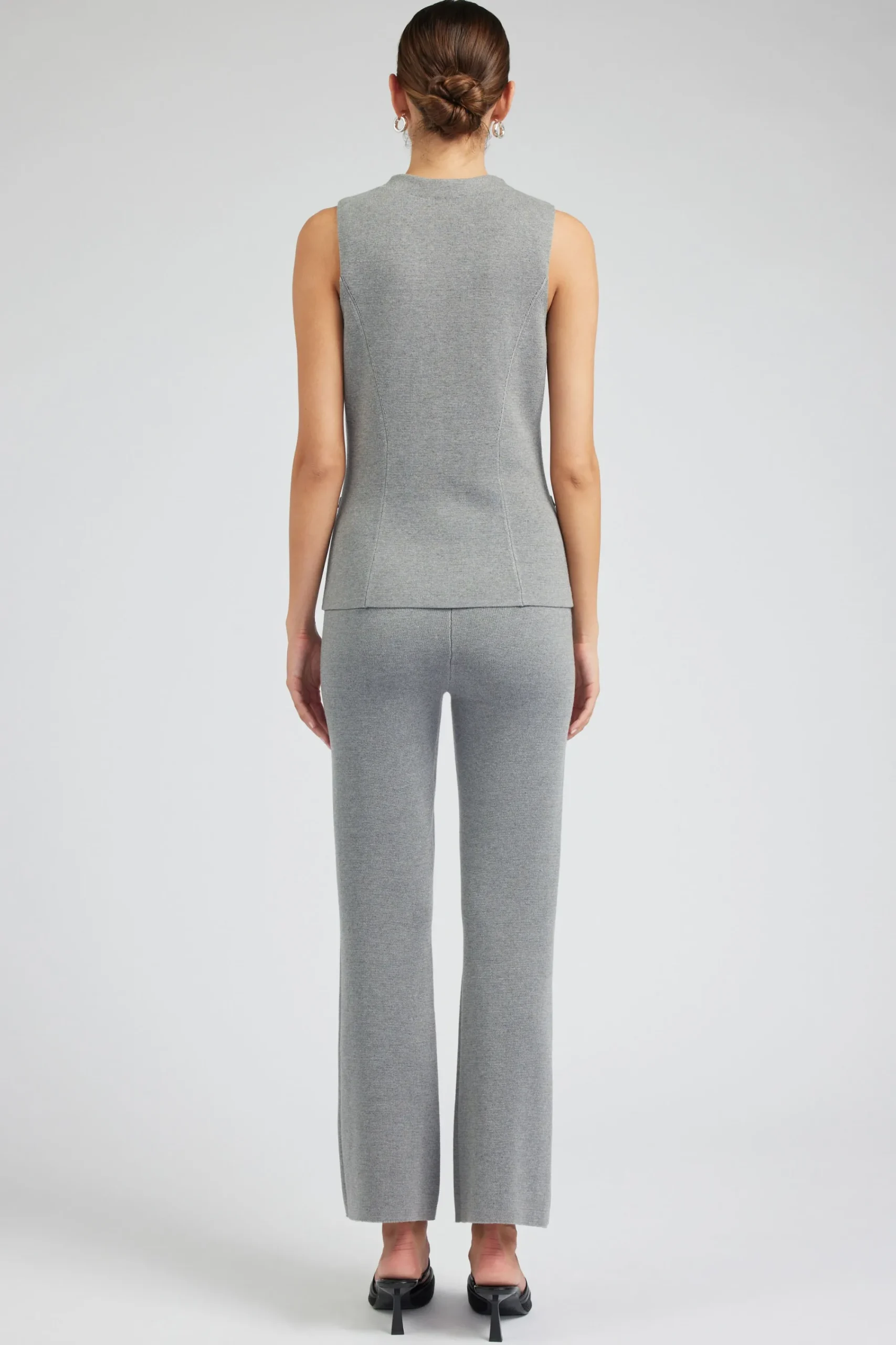 Current Air Knitwear-Knit Vest HEATHERGREY