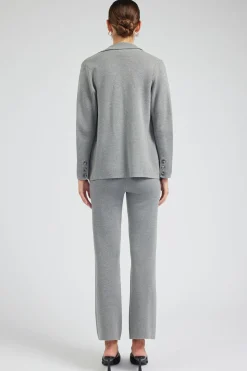 Current Air Sweaters | Knitwear-Knitted Blazer HEATHERGREY