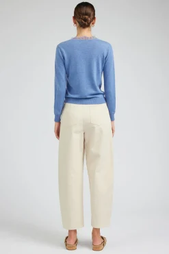 Current Air Knitwear | Sweaters-Lace Detail Sweater Top SOFTBLUE