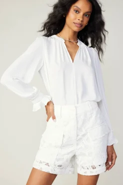 Current Air Shorts-Lace Shorts WHITE