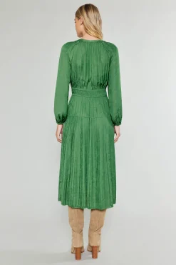 Current Air Midi Dresses-Laraline Paisley Jacquard Midi Dress LEAFGREEN