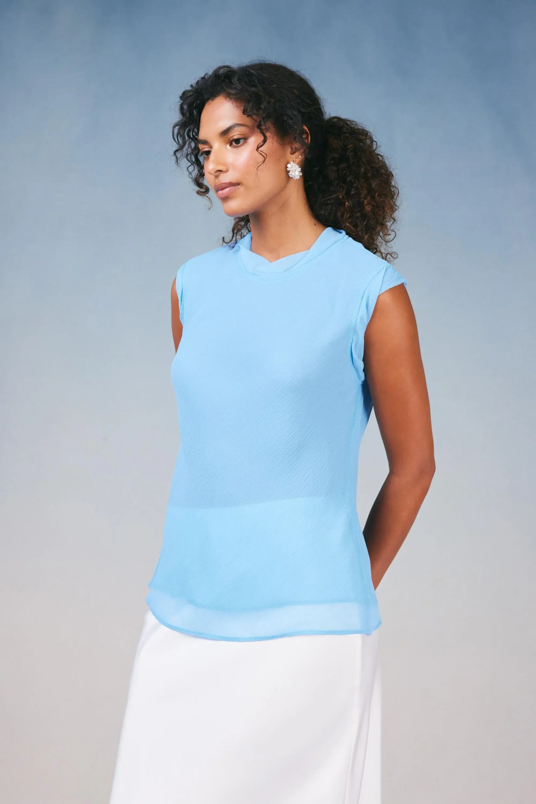 Current Air Sleeveless Tops-Layered Tank Top PASTELBLUE