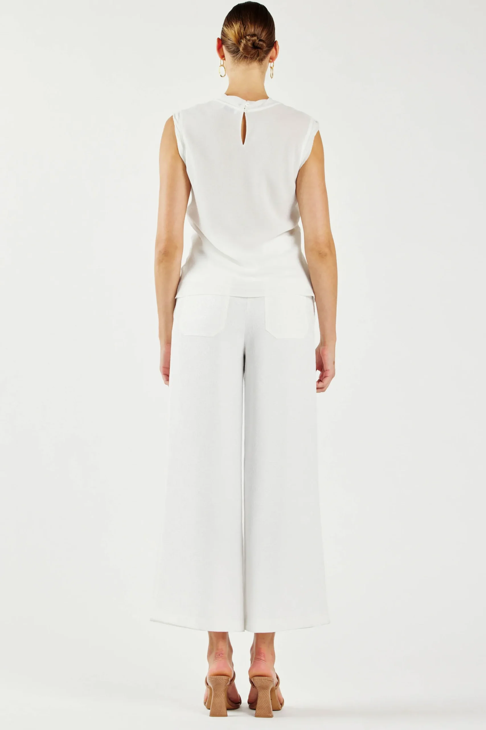 Current Air Sleeveless Tops-Layered Tank Top WHITE