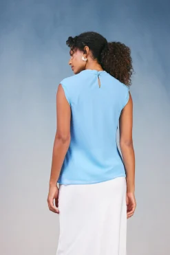 Current Air Sleeveless Tops-Layered Tank Top PASTELBLUE