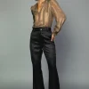 Current Air Pants-Leopard Jacquard Flare Pants BLACK-LEOPARD