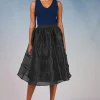 Current Air Skirts-Lined Organza Skirt BLACK