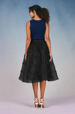 Current Air Skirts-Lined Organza Skirt BLACK